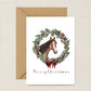 Horse in Wreath Christmas Card