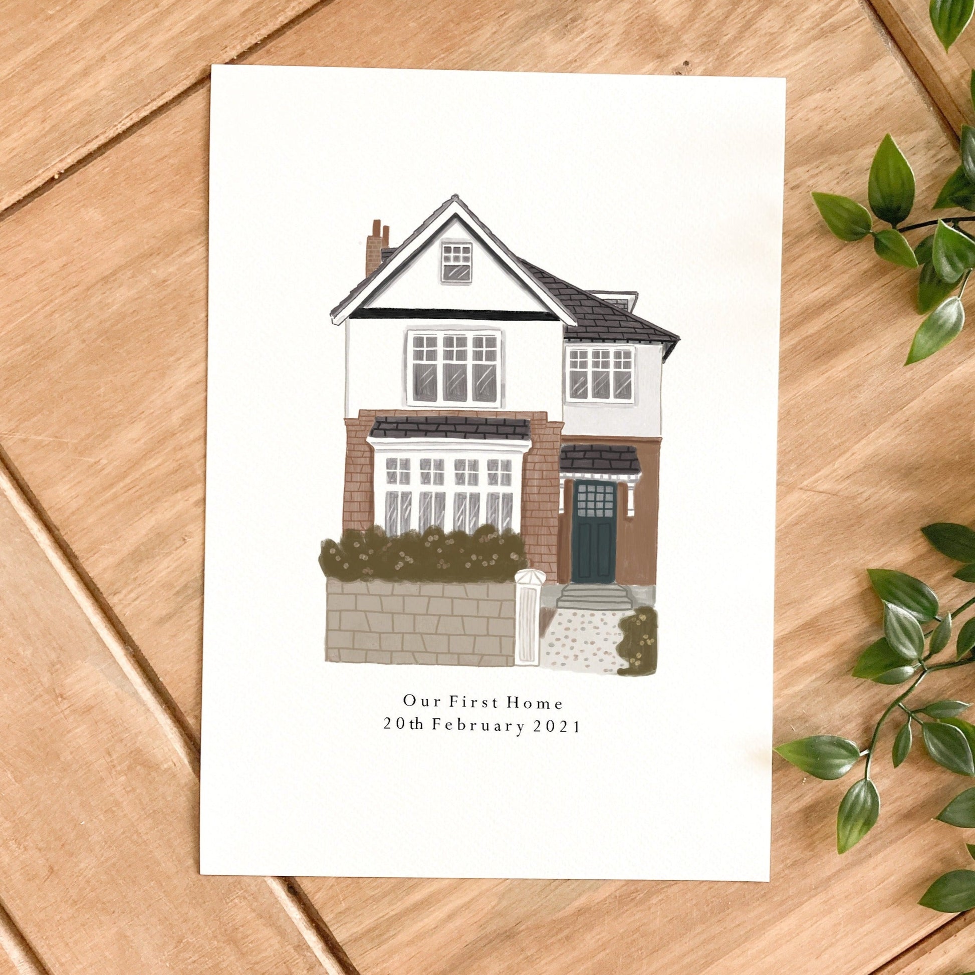 Custom House Portrait by HeatherLucyJ. Bespoke Painting for Housewarming Gift.