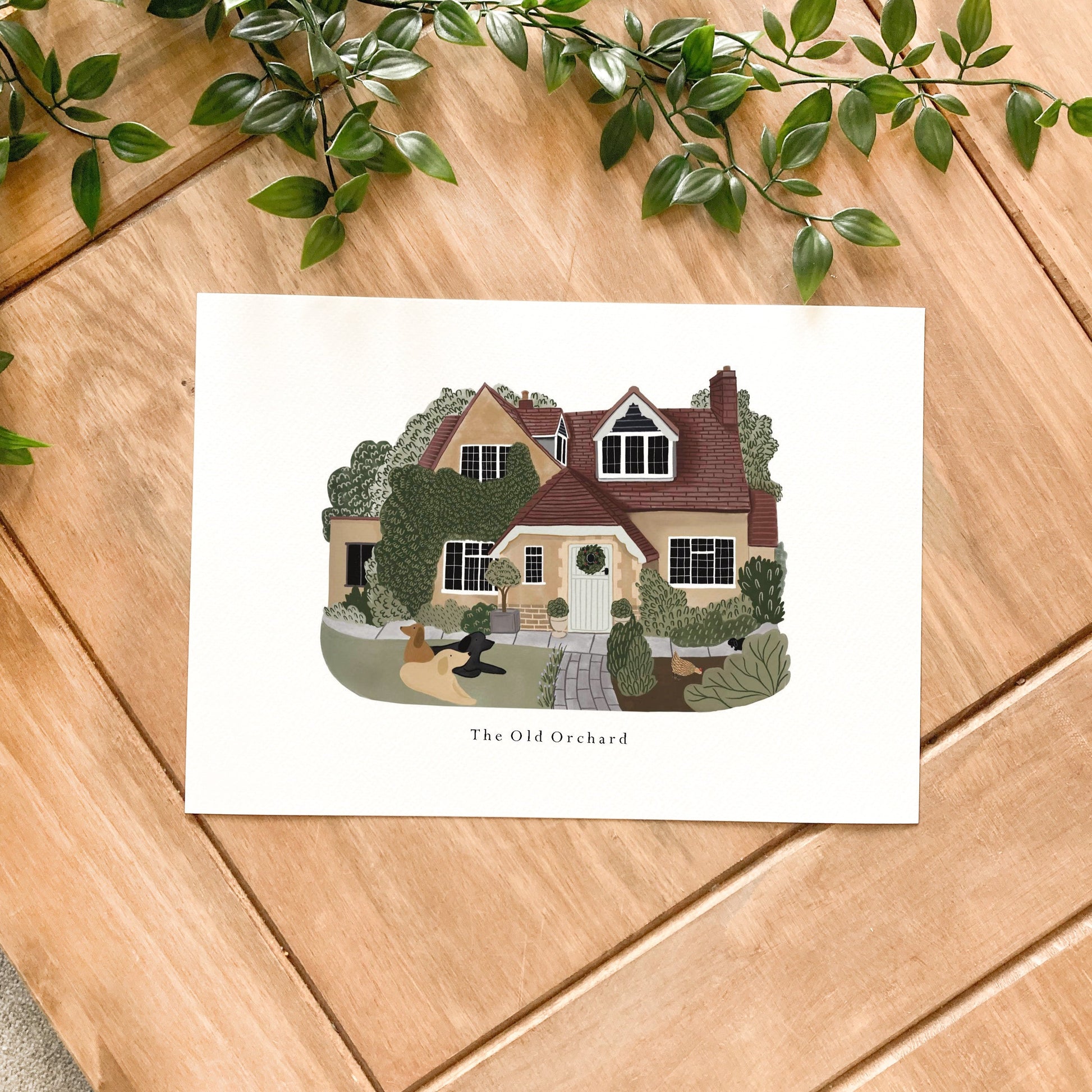 Custom House Portrait by HeatherLucyJ. Bespoke Painting for Housewarming Gift.