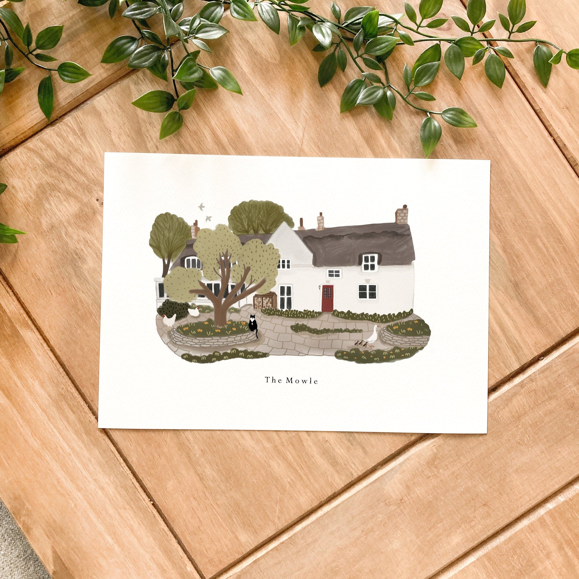 Custom House Portrait by HeatherLucyJ. Bespoke Painting for Housewarming Gift.