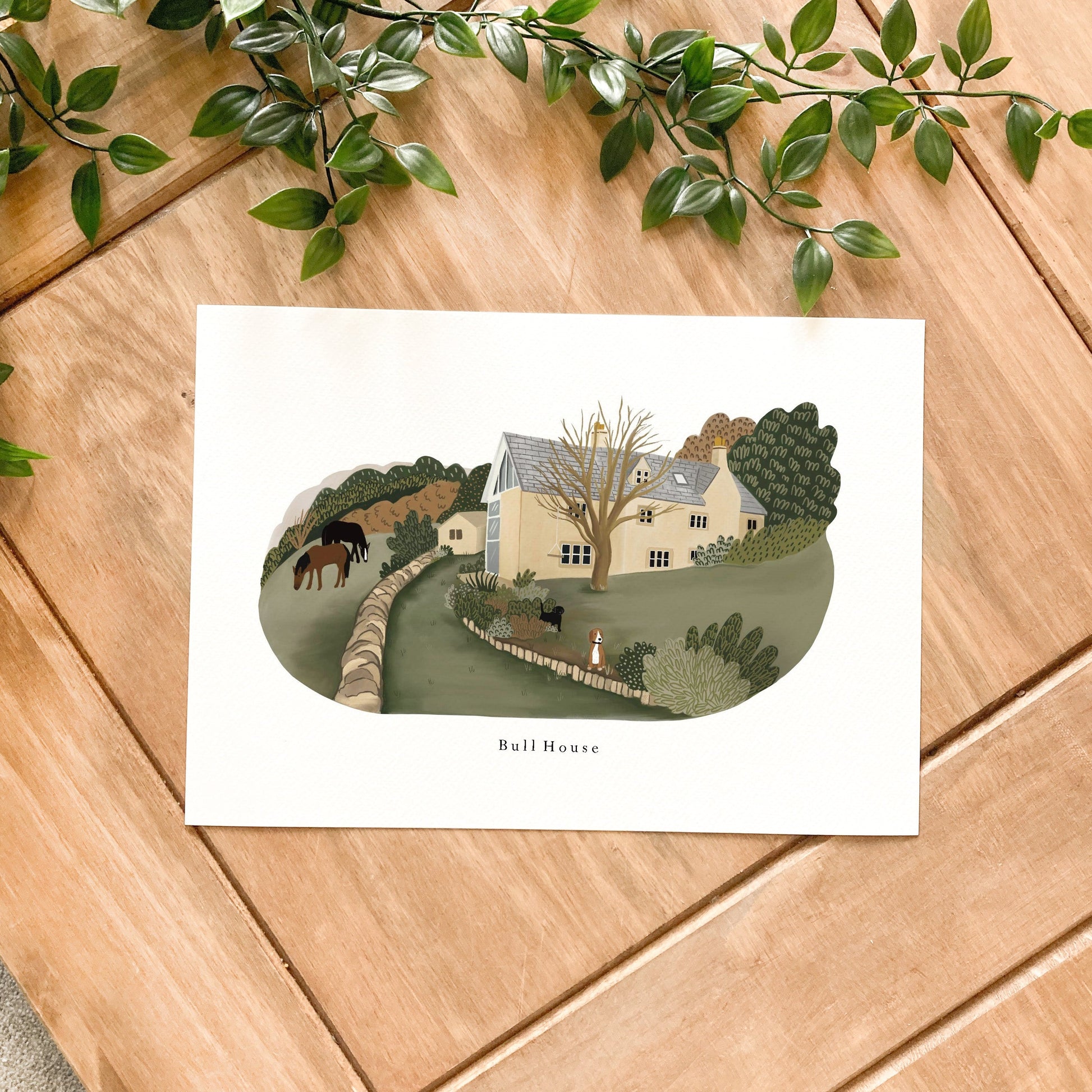 Custom House Portrait by HeatherLucyJ. Bespoke Painting for Housewarming Gift.