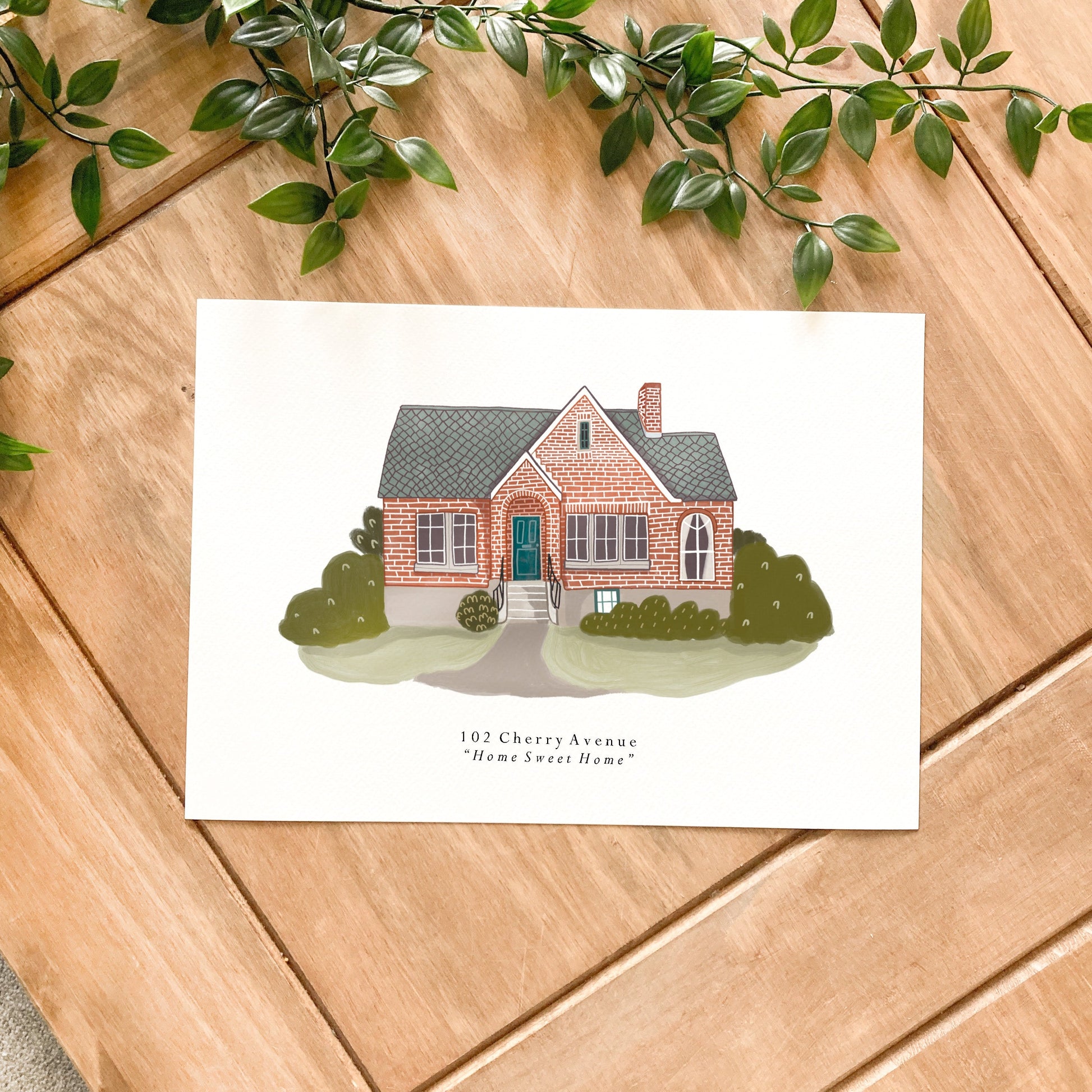 Custom House Portrait by HeatherLucyJ. Bespoke Painting for Housewarming Gift. 
