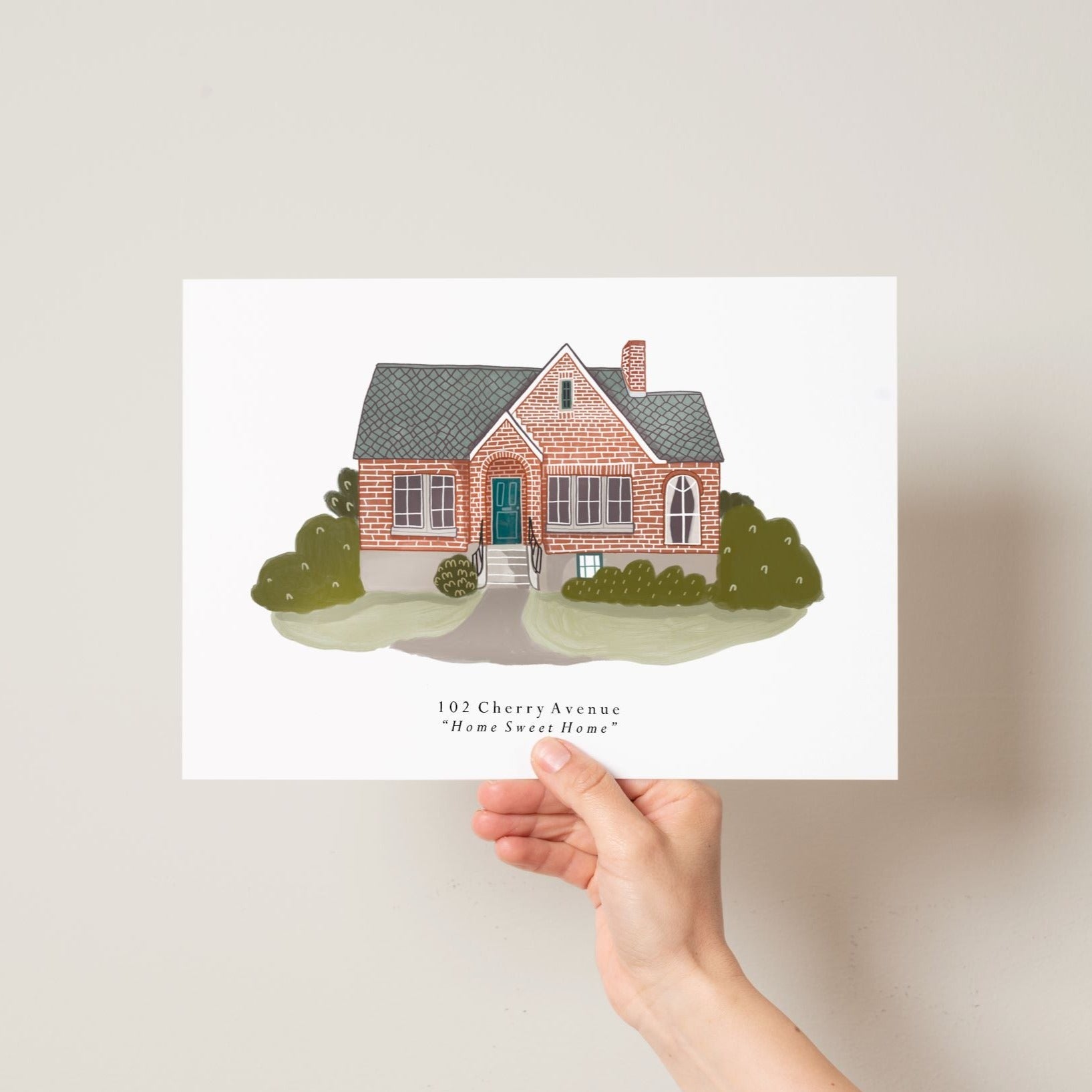 Custom House Portrait by HeatherLucyJ. Bespoke Painting for Housewarming Gift.