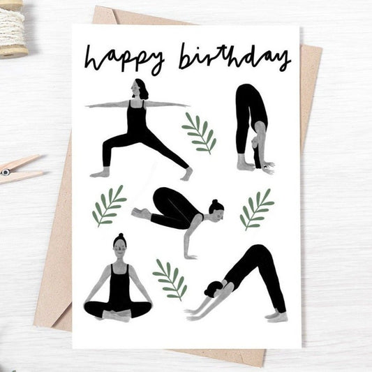 Happy Birthday Yoga Greeting Card