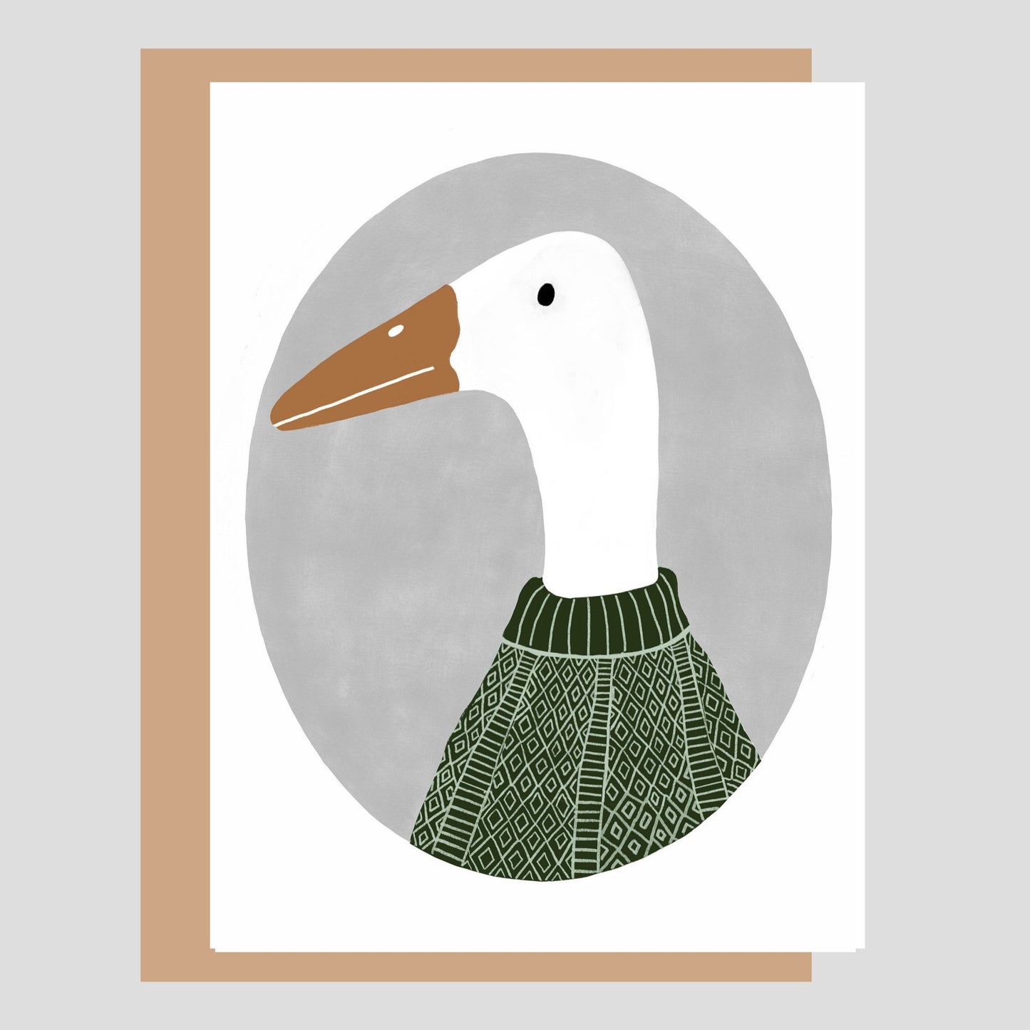 Runner Duck in Woolly Jumper Greeting Card