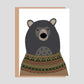 Bear in Winter Jumper Greeting Card