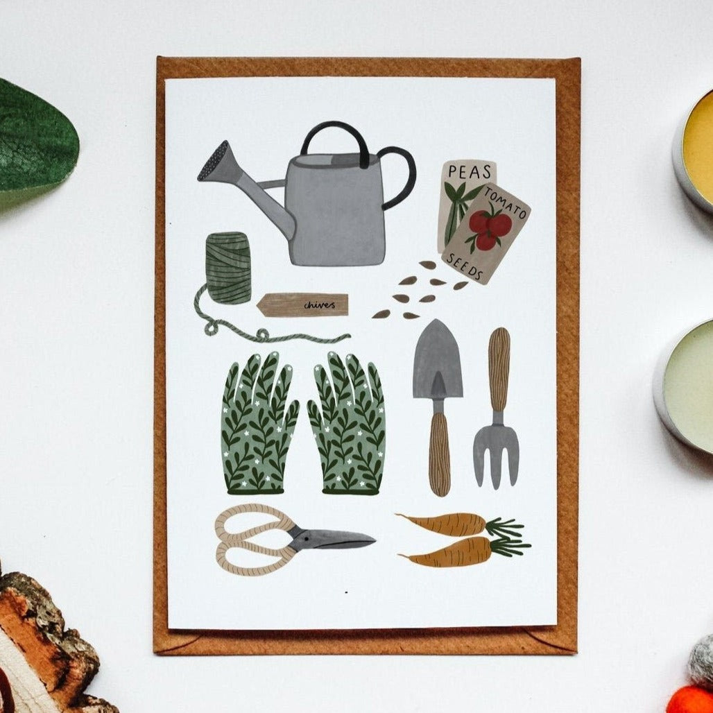 Gardening Illustrated Greeting Card