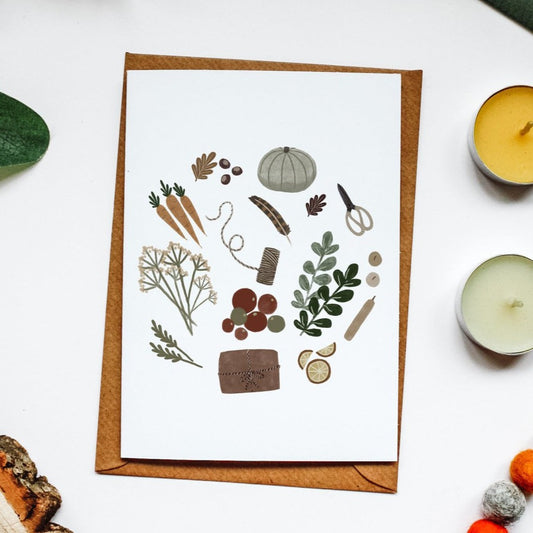Winter Goods Illustrated Greeting Card