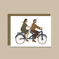 Tandem Bicycle Illustrated Greeting Card