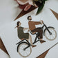 Tandem Bicycle Illustrated Greeting Card
