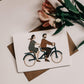 Tandem Bicycle Illustrated Greeting Card