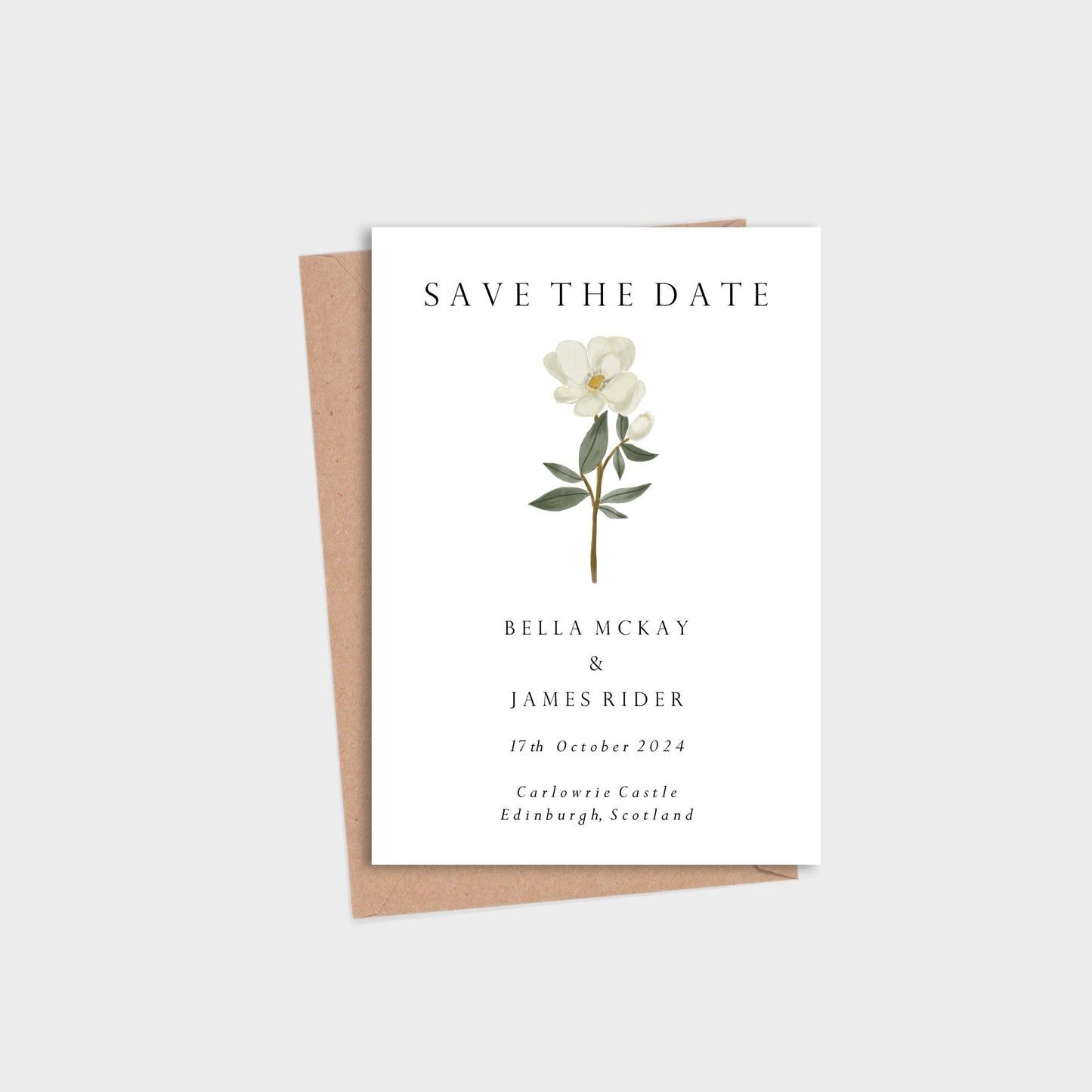 Magnolia Flower Wedding Save the Date