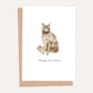 Maine Coon Cat Birthday Card by HeatherLucyJ. Pet Portrait Cat Greeting Card