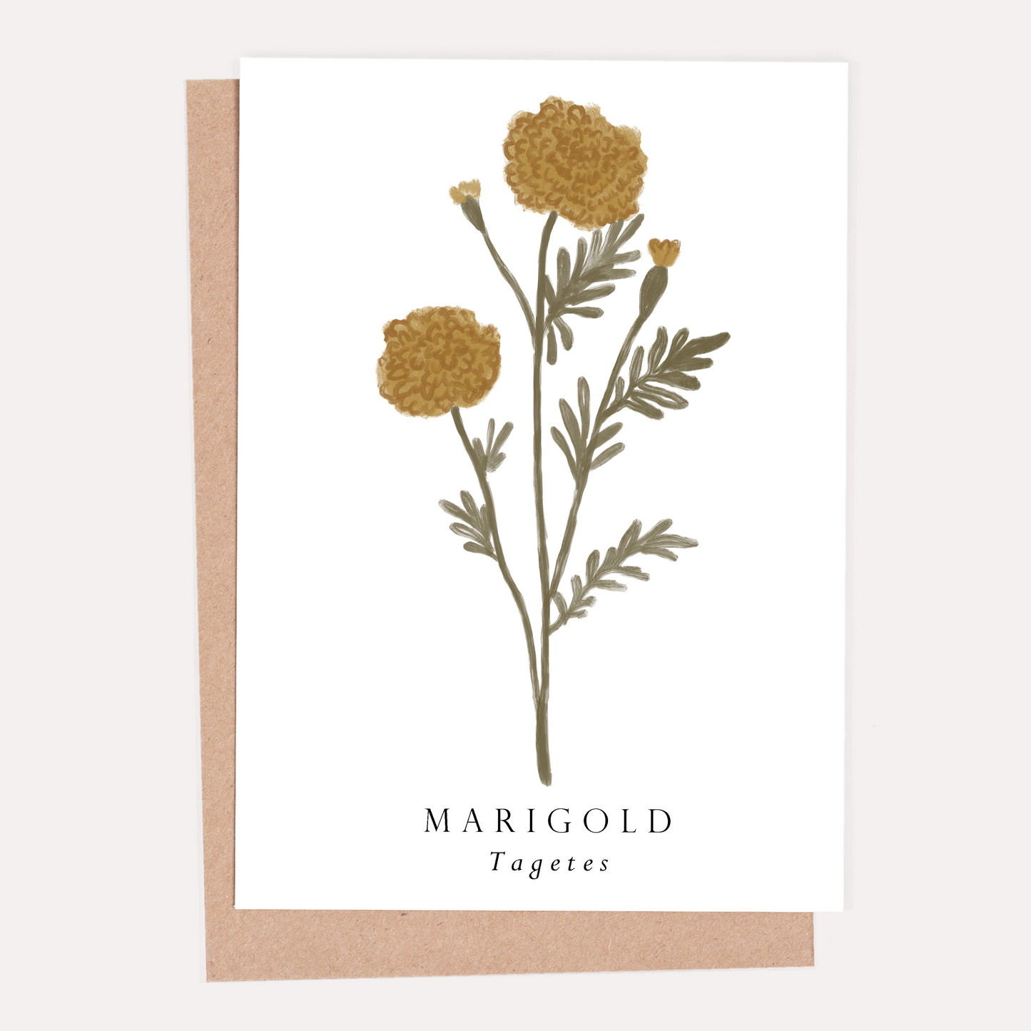 Marigold Botanical Greeting Card