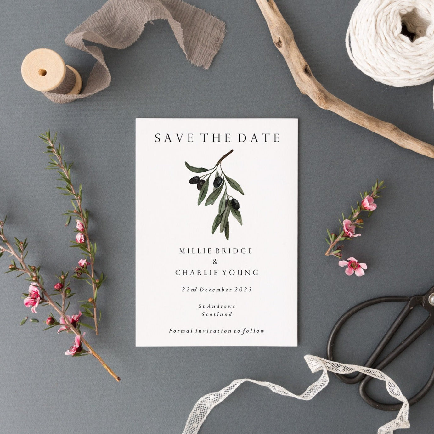 Olive Branch Wedding Save the Date