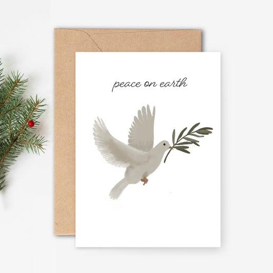 Peace on Earth Dove Christmas Card