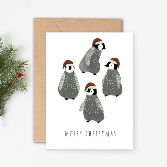 Penguin Chicks Christmas Card