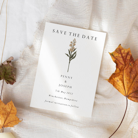 Dusky Pink Wildflower Save the Date