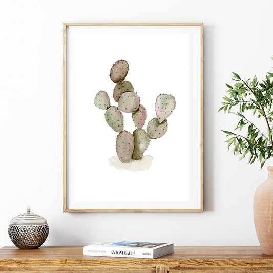 Prickly Pear Cactus Watercolour Art Print