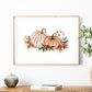 Autumn Pumpkin Florals Watercolour Art Print