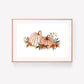 Autumn Pumpkin Florals Watercolour Art Print