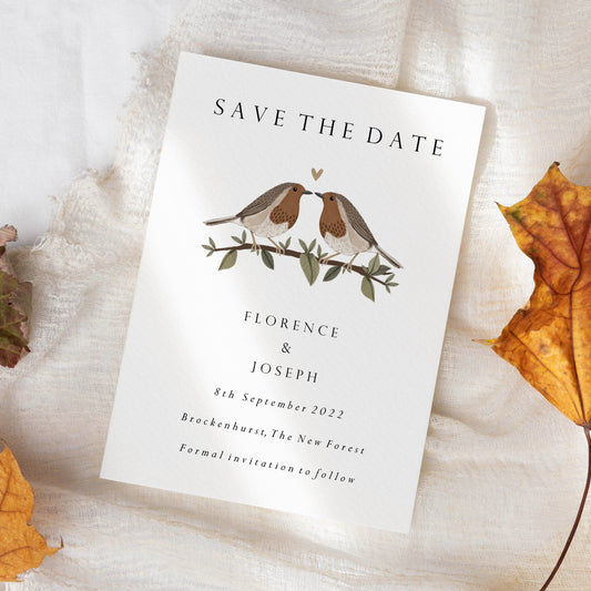 'Love Birds' Robin Wedding Save the Date