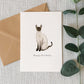 Siamese Cat Birthday Card by HeatherLucyJ. Pet Portrait Cat Greeting Card