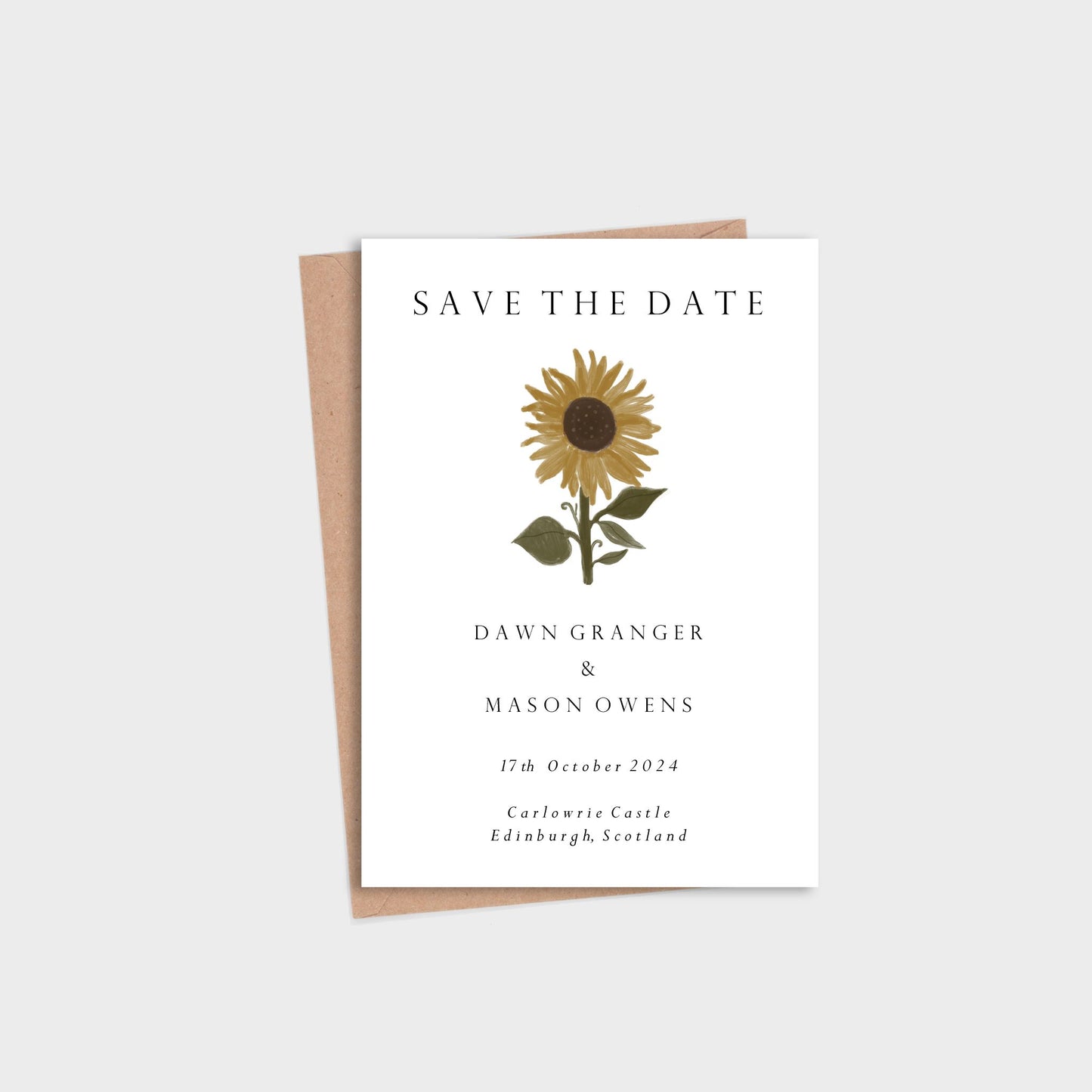 Sunflower Wedding Save the Date