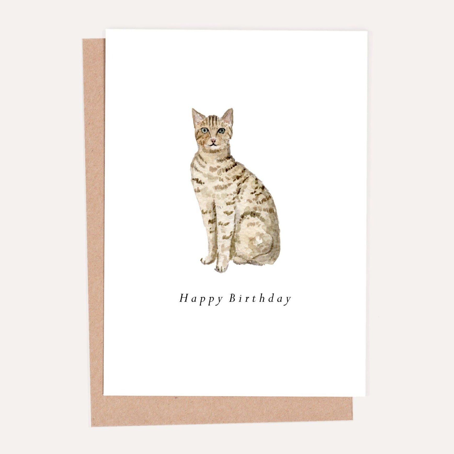 Tabby Cat Birthday Card by HeatherLucyJ. Pet Portrait Greeting Card