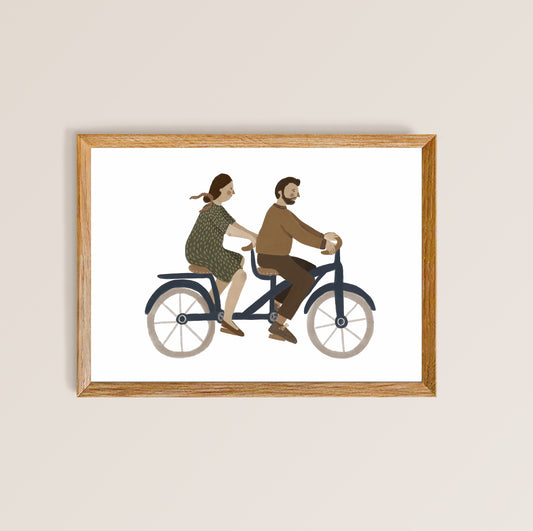 Tandem Bicycle Art Print