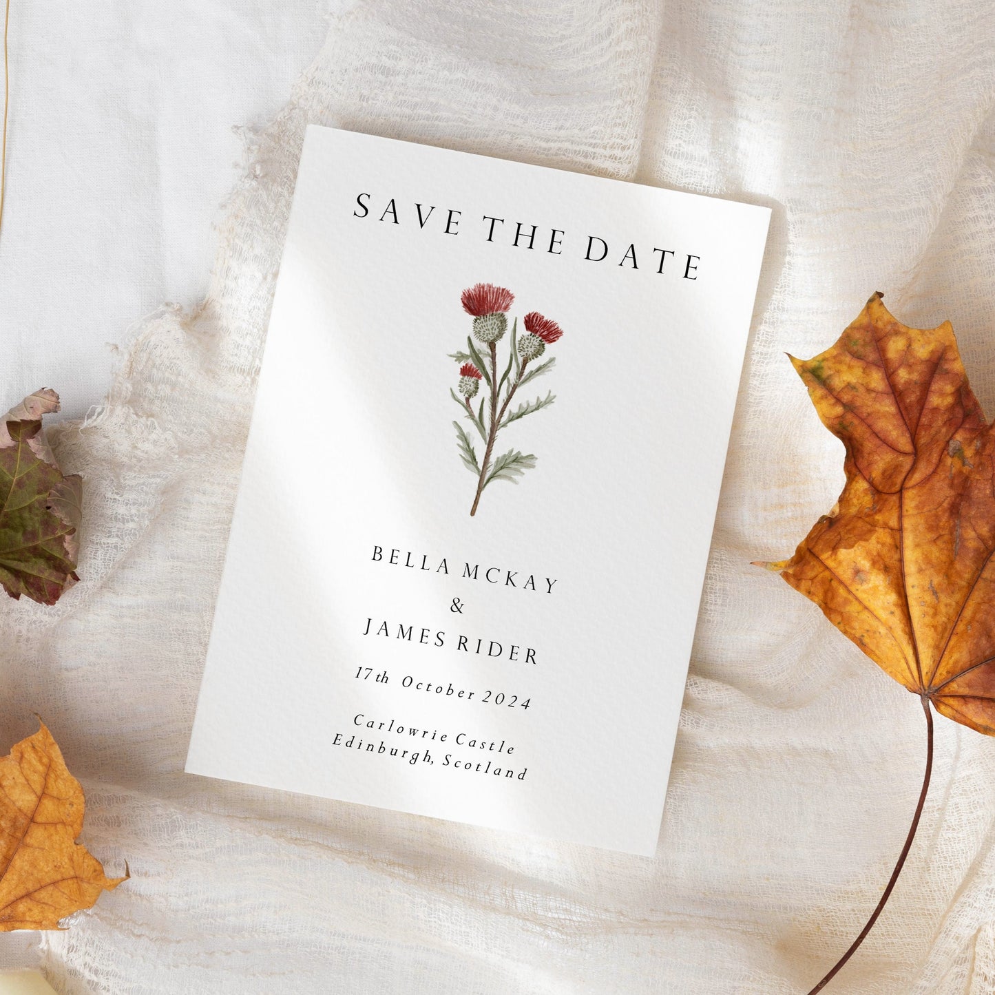 Scottish Thistle Wedding Save the Date