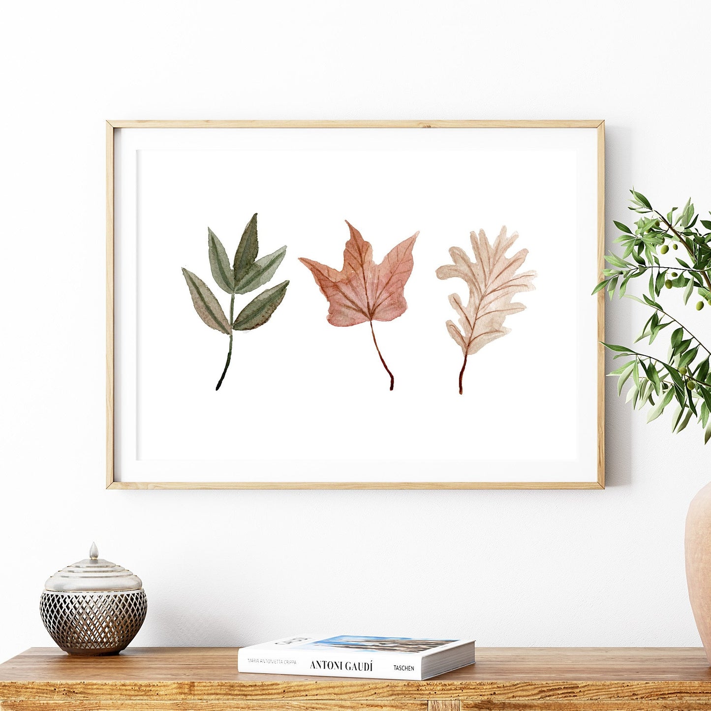 Autumn Leaves Watercolour Art Print
