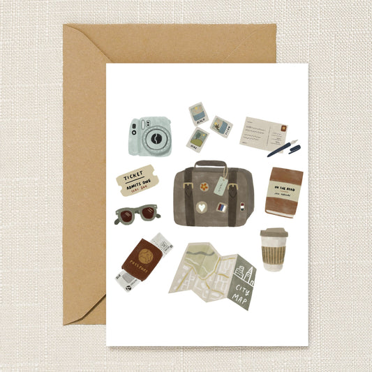 Vintage Travel Greeting Card