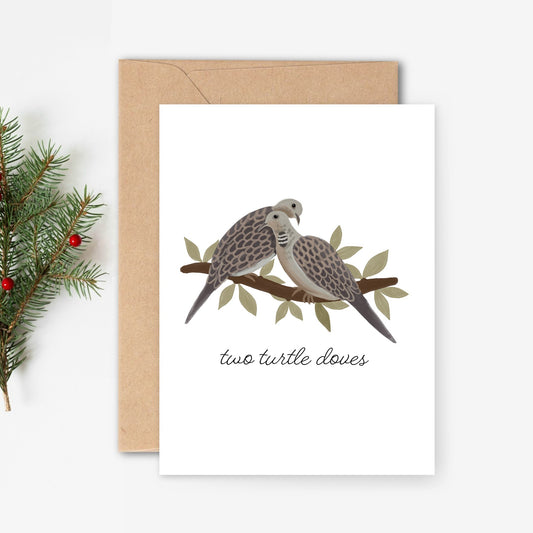 Two Turtle Doves Christmas Card