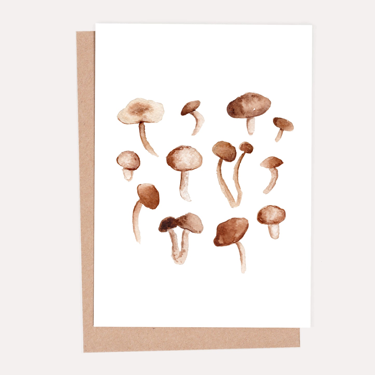 Watercolour Mushrooms Greeting Card