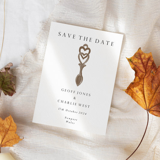 Welsh Love Spoon Save the Date