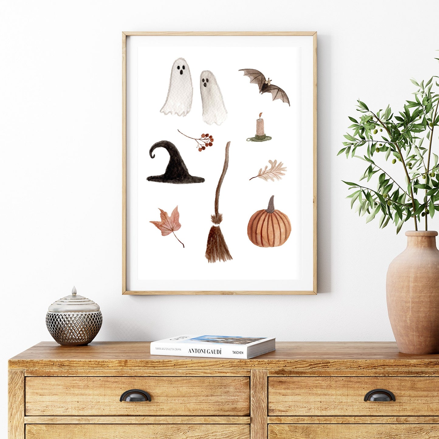 Halloween Watercolour Art Print