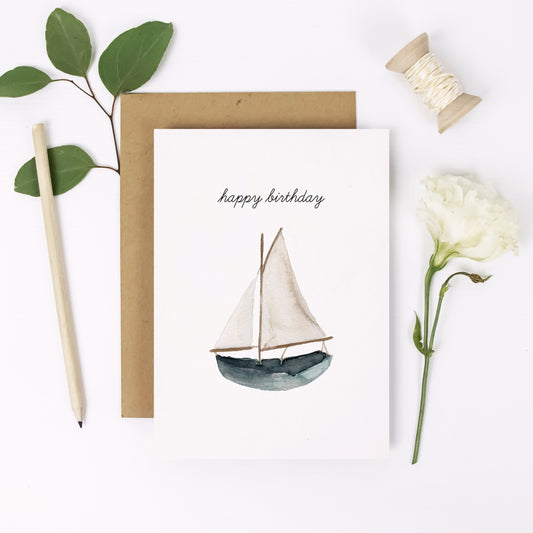Sailing Boat Birthday Card